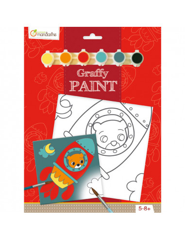 LIENZO PINTAR OSO/COHETE 20X20