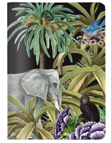 Cuaderno grapado A6 Jardín de flores...