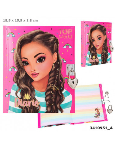 DIARIO SECRETO CON LLAVE Y CANDADO ROSA