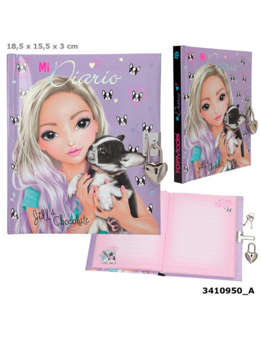 DIARIO SECRETO CON LLAVE Y CANDADO LILA
