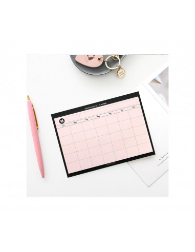 Planificador Mensual Adhesivo Rosa