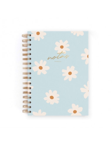 CUADERNO CHARUCA A5. FLORAL BLUE. PUNTOS