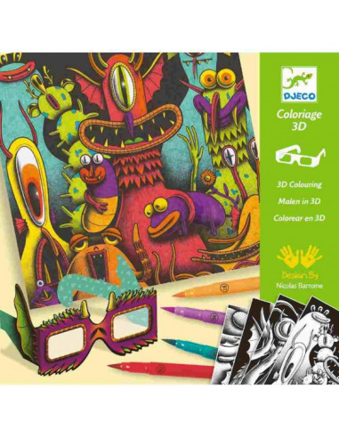 DJECO COLOREAR EN 3D FRIKIS DIVERTIDOS