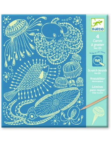 DJECO CUADROS PARA RASCAR VIDA MARINA