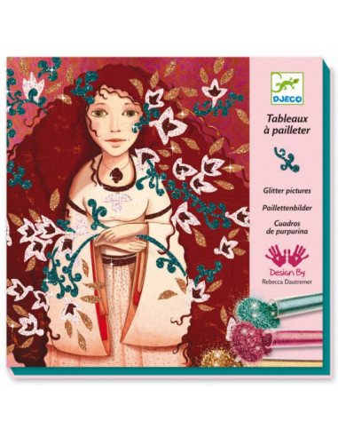 CUADROS PURPURINA DE ORO Y DE SEDA