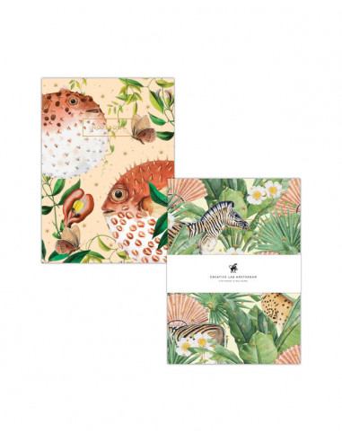 SET 2 NOTEBOOKS A5 BLOW UP-FLOWER GARDEN