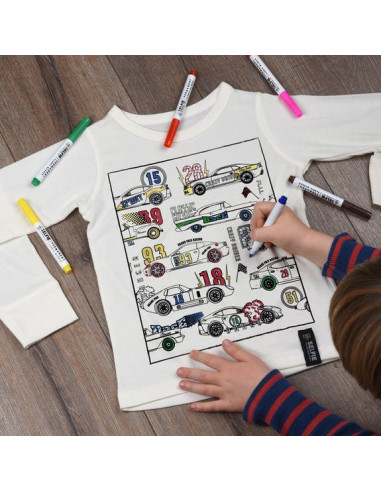 CAMISETA PARA COLOREAR COCHES 6-8 AÑOS