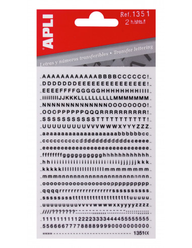 Letras transferibles Helvetica Medium.