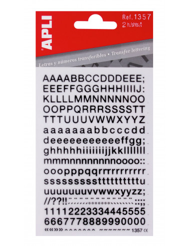 Letras transferibles Helvetica Medium.