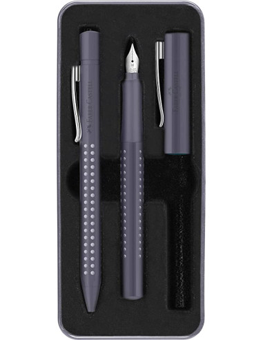 SET FABER PLUMA Y BOLIGRAFO COLOR GRIS