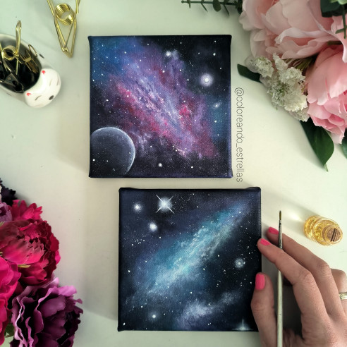 GALAXIAS CON ACRILICAS