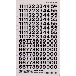 Números y signos negro 8 mm