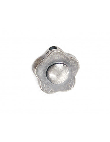 CUENTAS MET. FLOR 12 mm diam. Plata 6-u.