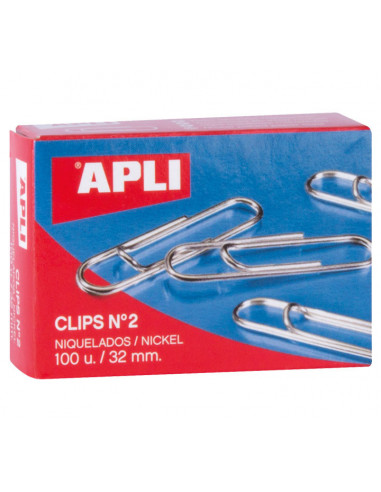 APLI C.100 CLIPS LABIADOS NIQ.3 2MM