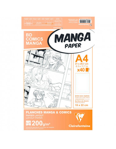 BLOC MANGA COMIC A4 40 H. 200 GR.