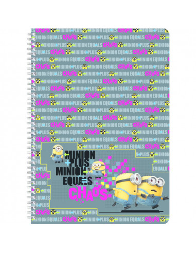 CUADERNO MINIONS3 ESIRAL 5 RAYAS