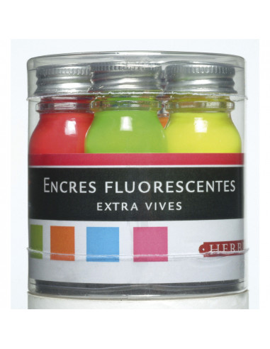 TINTA 5 FRASCOS FLUORESCENTE 10 CM