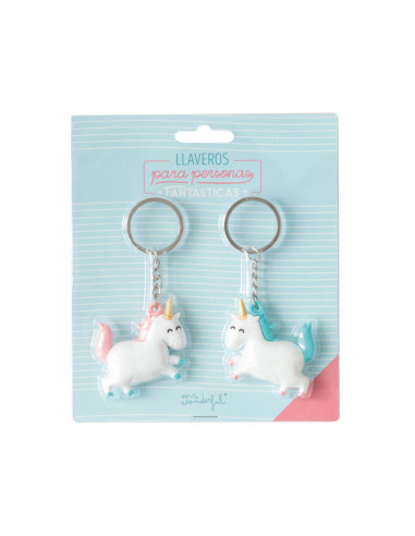 Set de 2 llaveros unicornio para...