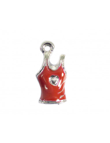 CHARM T-SHIRT Rojo 8x15mm. (2u.)