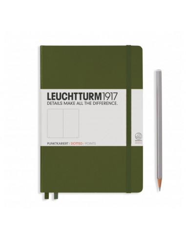 NOTEBOOK MEDIUM A5 TAPA DURA LISA ARMY