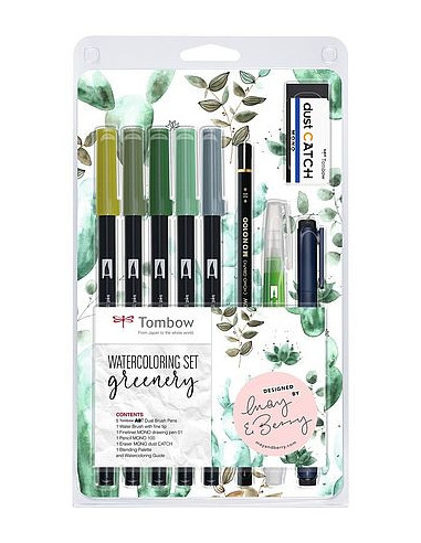 WATERCOLORING SET GREENERY